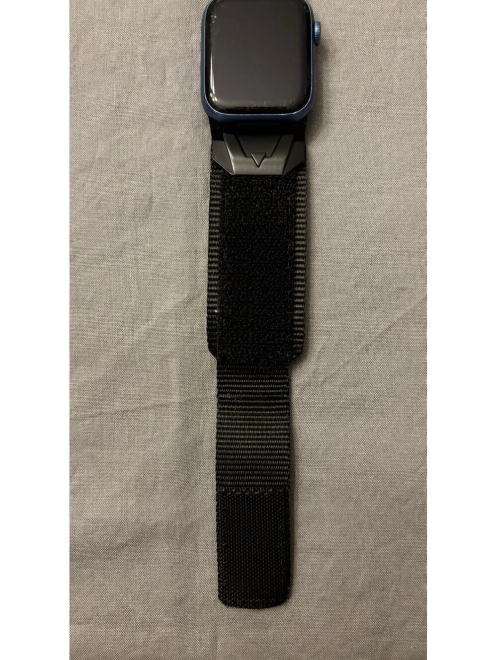 SUNFWR Black Nylon Hook and Loop  Strap w Metal Buckle for Apple Watch Rugged